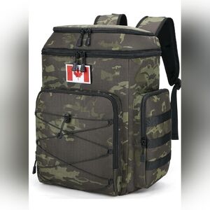 Insulated Cooler Backpack, Tactical Double Deck Cooler Bag Leakproof, Camouflage